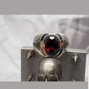 Sterling silver ring, synthetic garnet,  NWOT